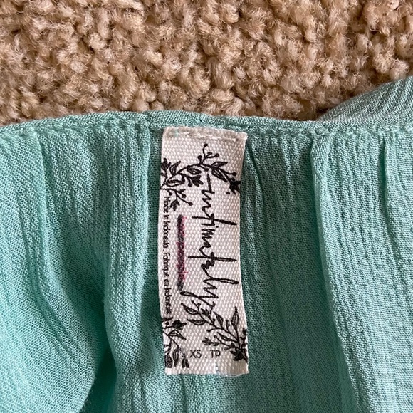 Intimately Free People Teal Ruffle Top - Picture 5 of 5
